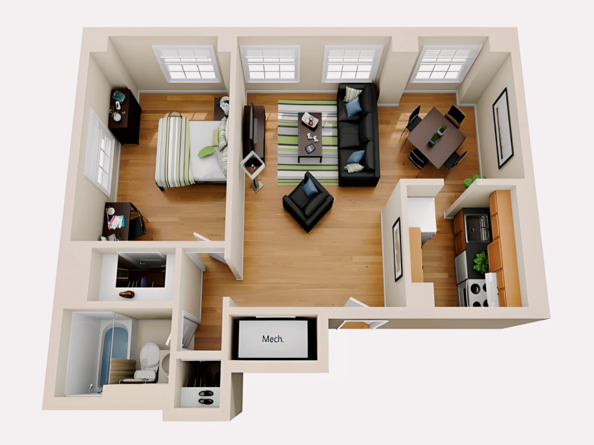 1BR/1BA Rooms view 2