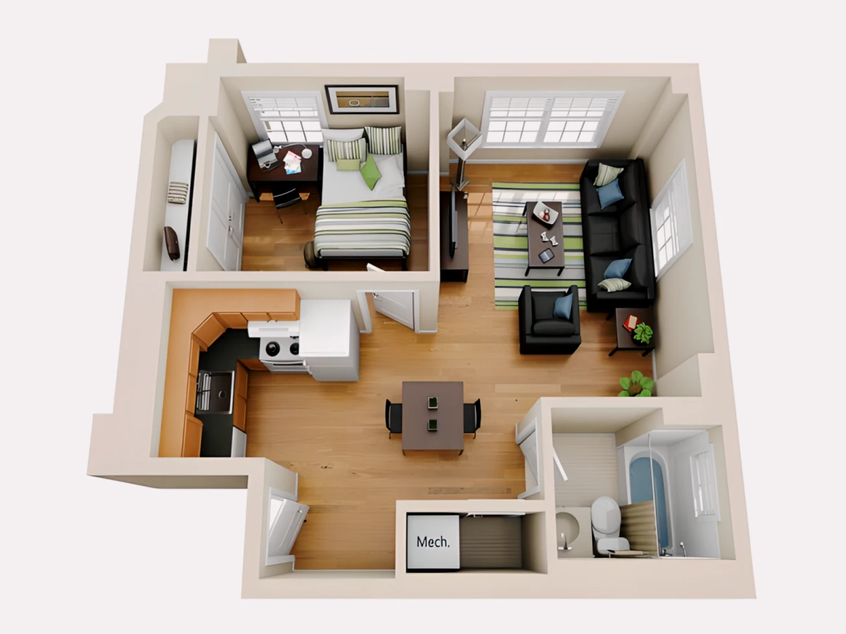 1BR/1BA Rooms view 4