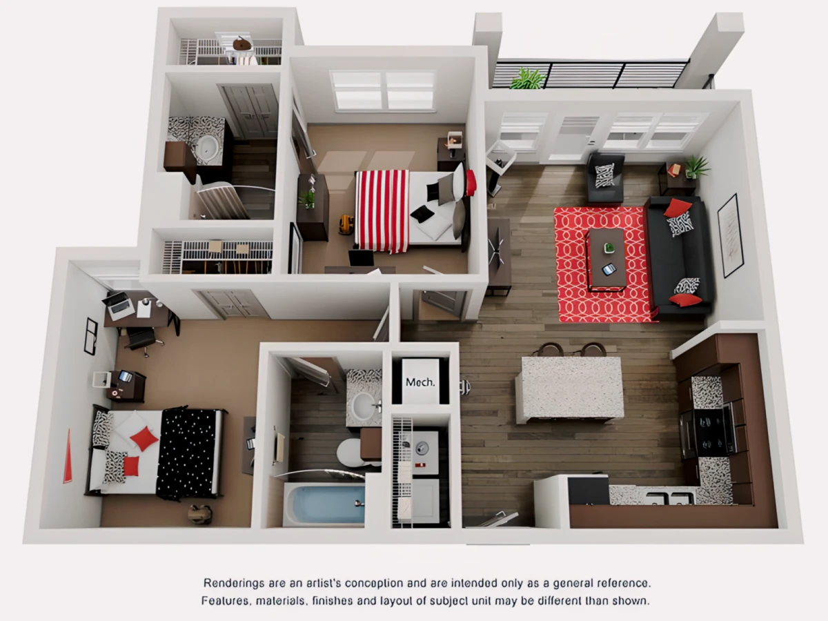 2bd Rooms view 1