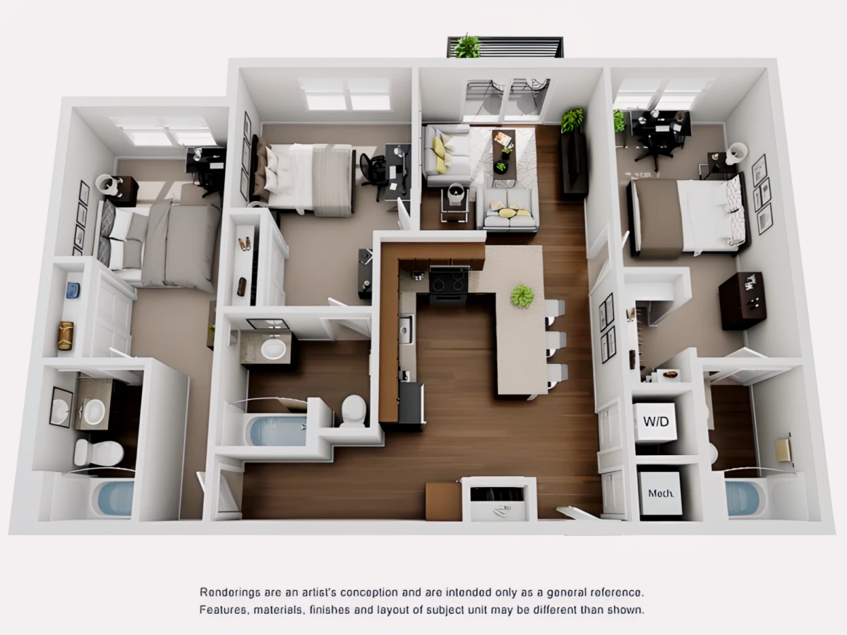 3 Rooms view 1
