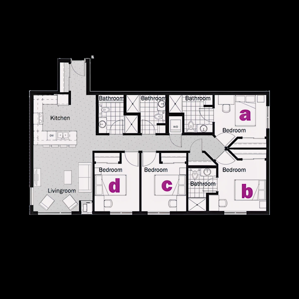 4 Rooms view 1