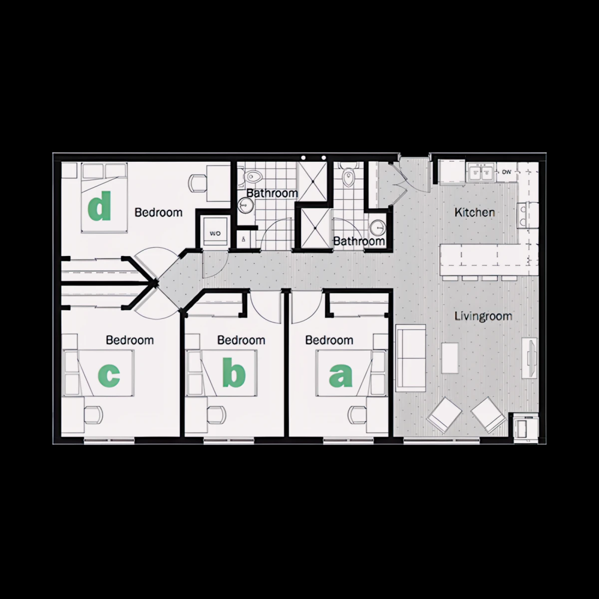 4 Rooms view 2
