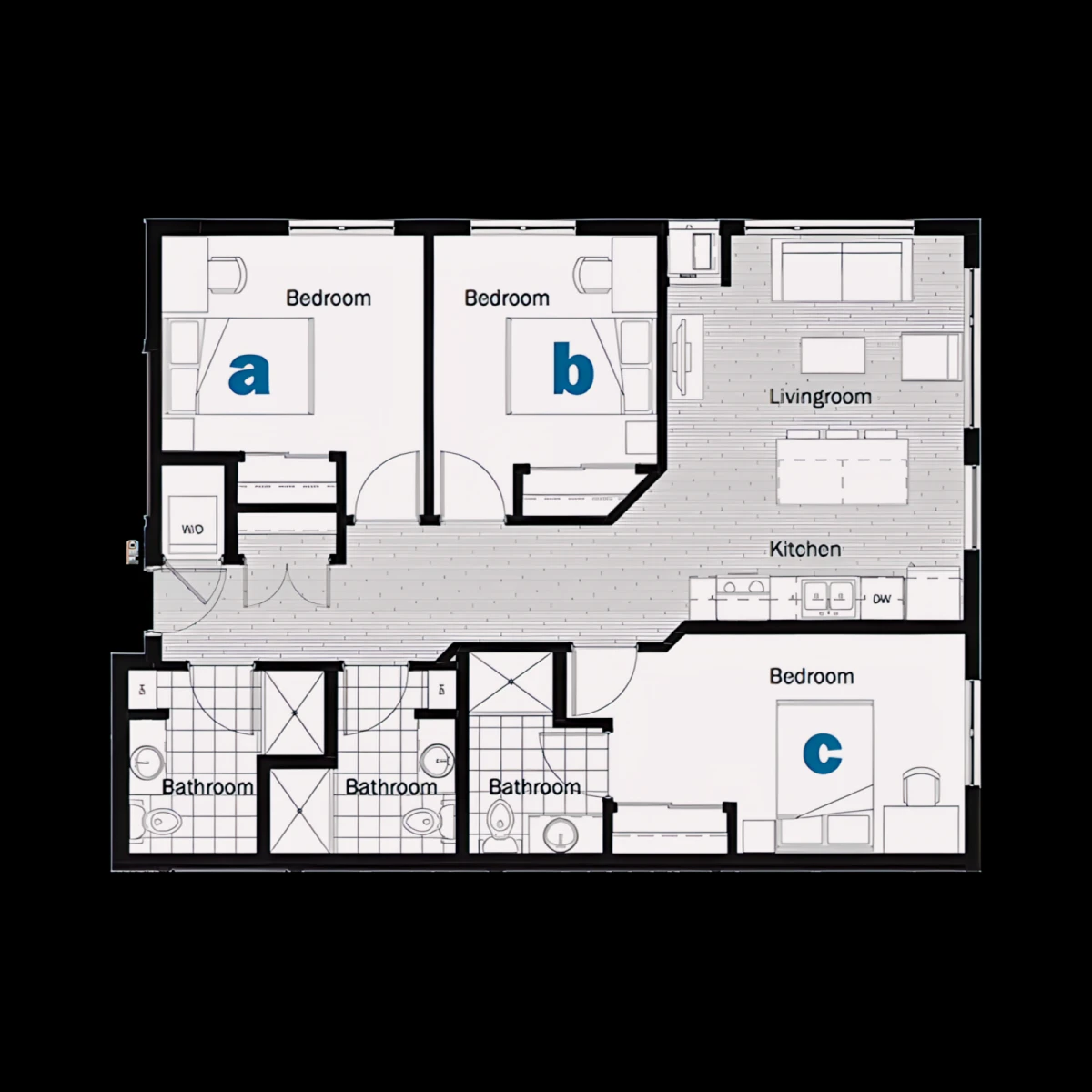 3 Rooms view 1