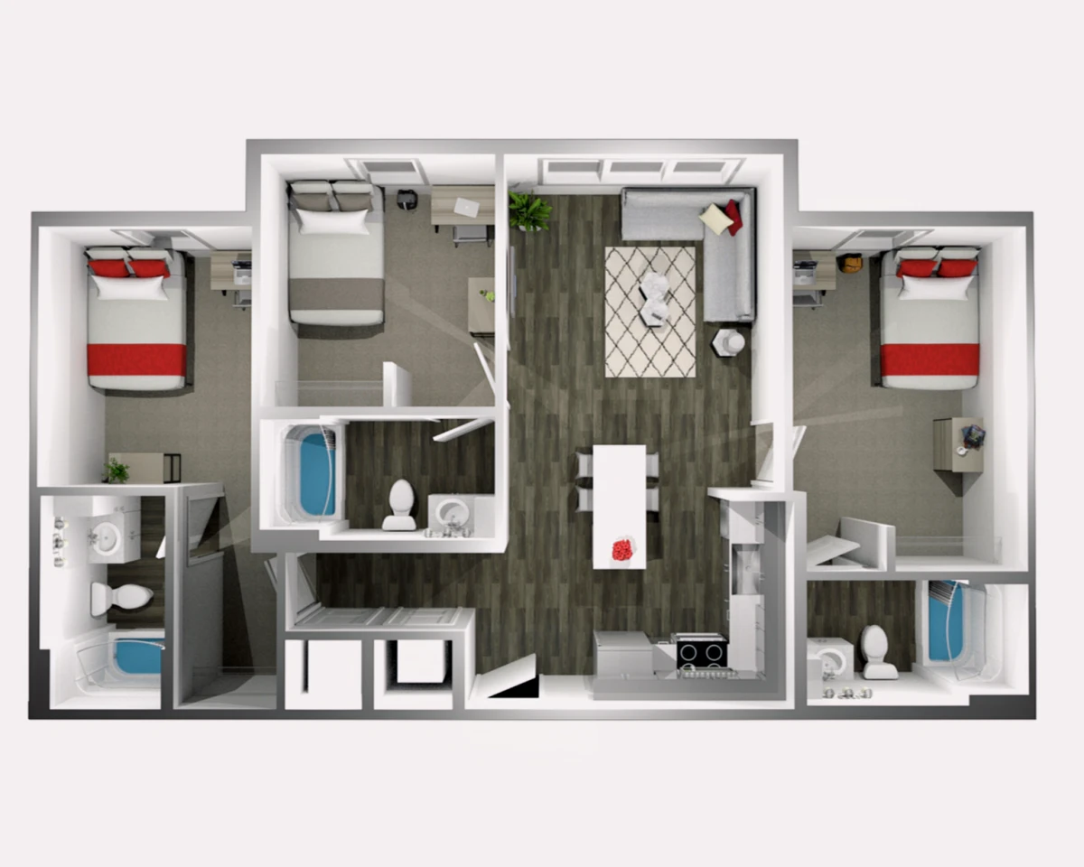 3 Rooms view 1