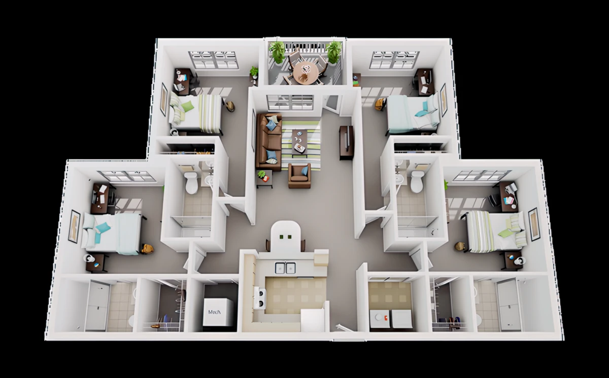 4 Rooms view 2