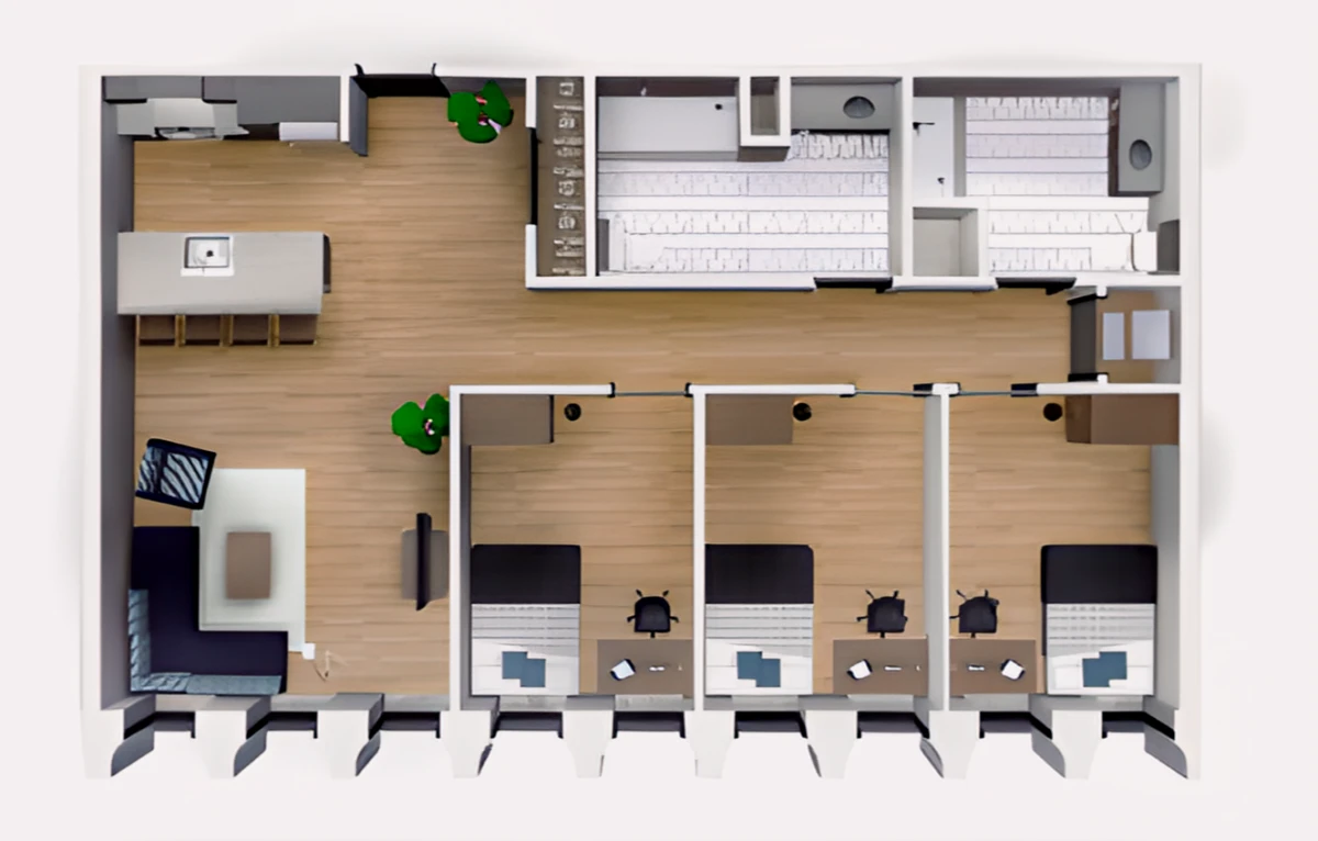 3 Rooms view 1
