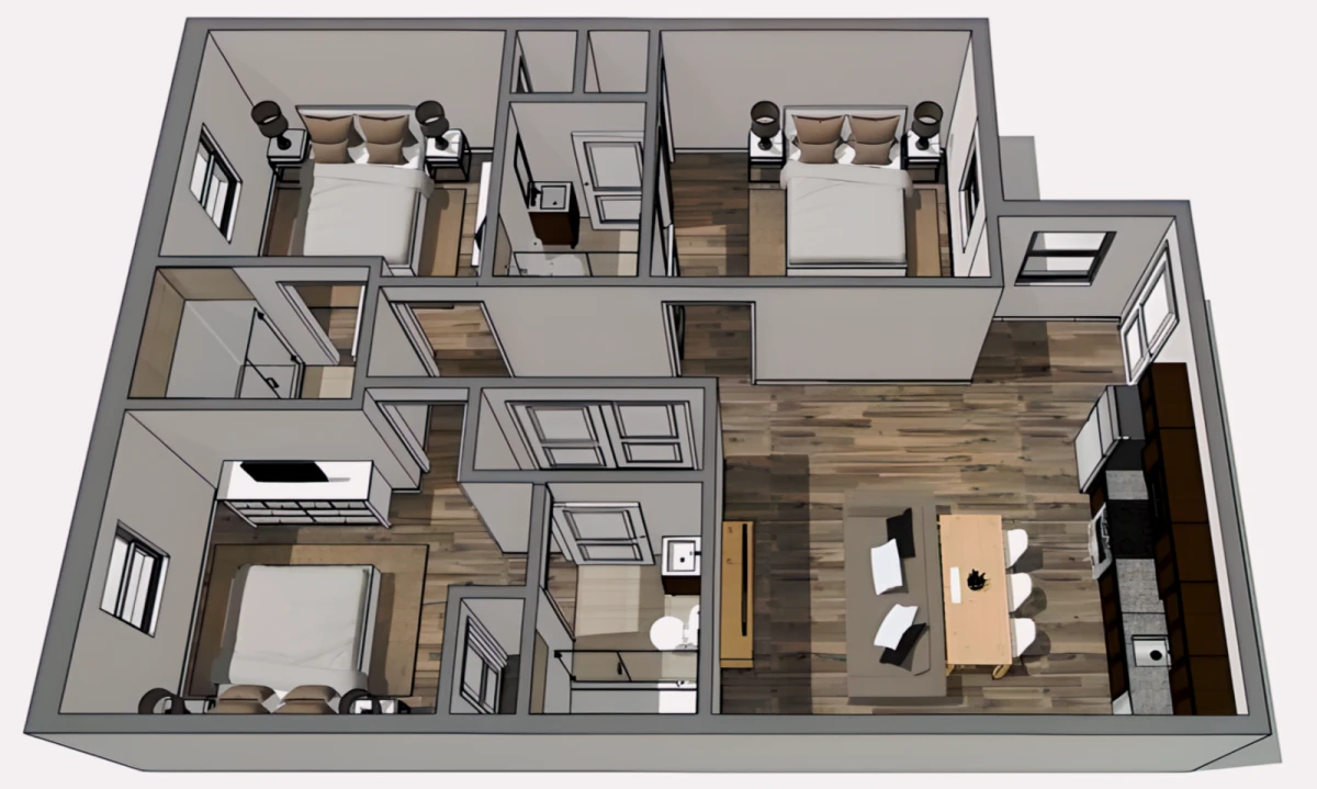 3 Rooms view 4