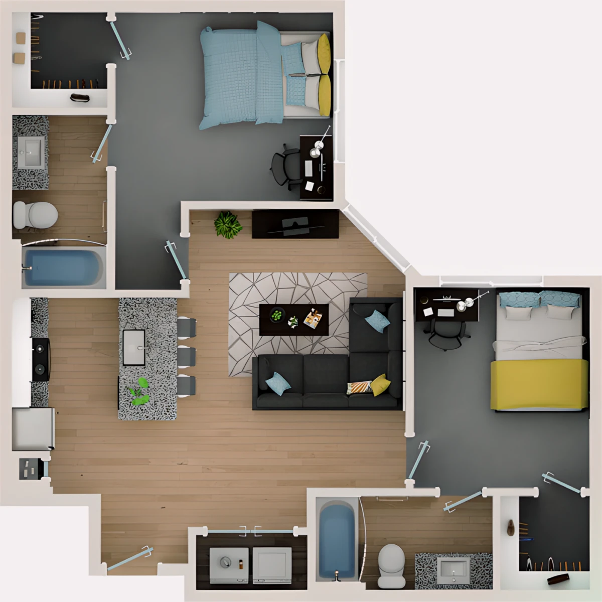 2 Rooms view 3
