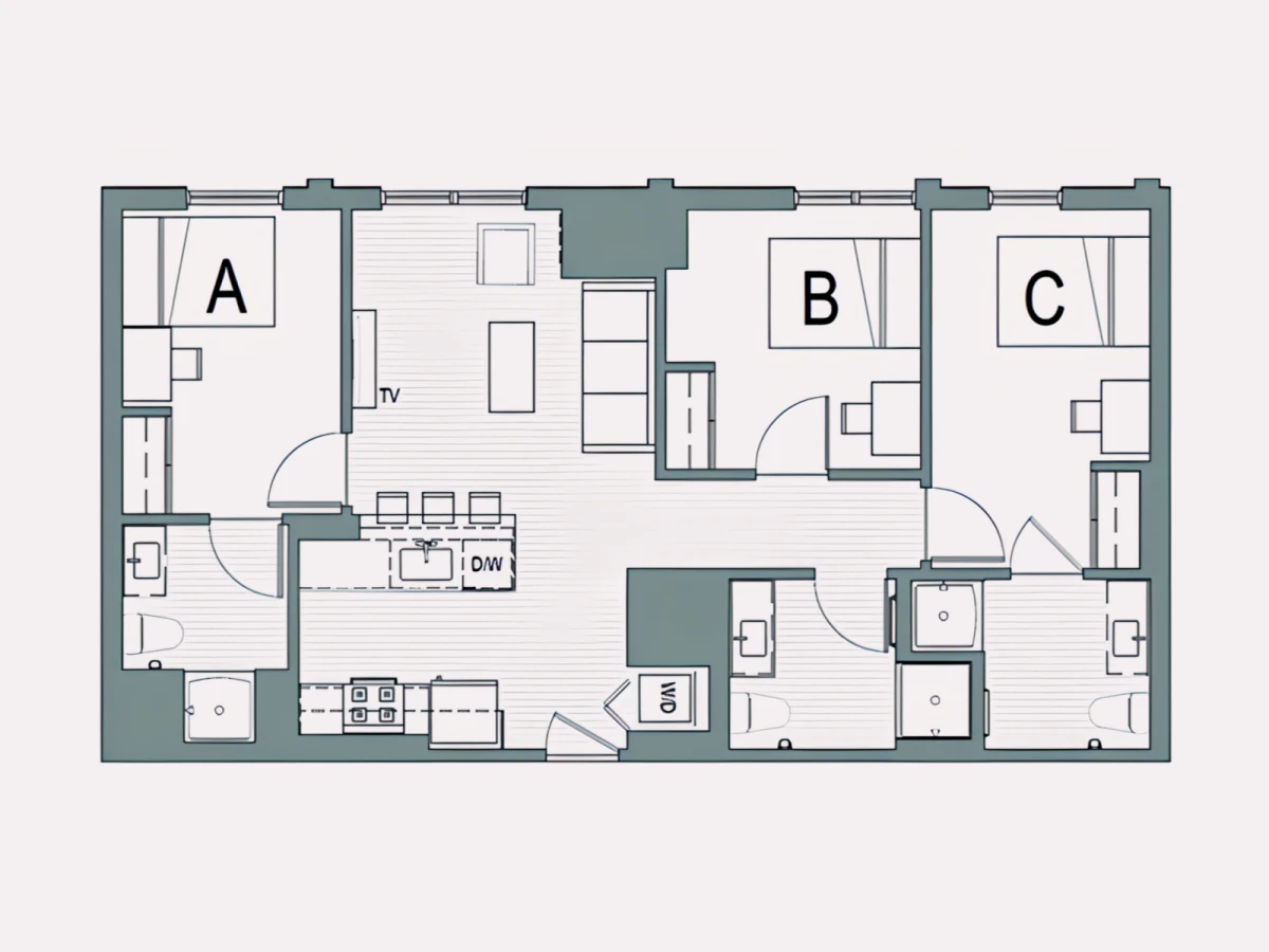 3 Rooms view 1