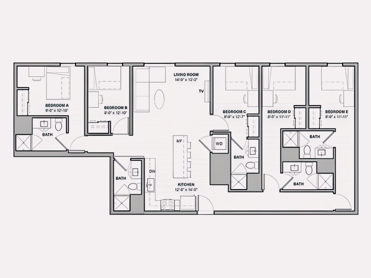 5 Bed 5 Bath Standard