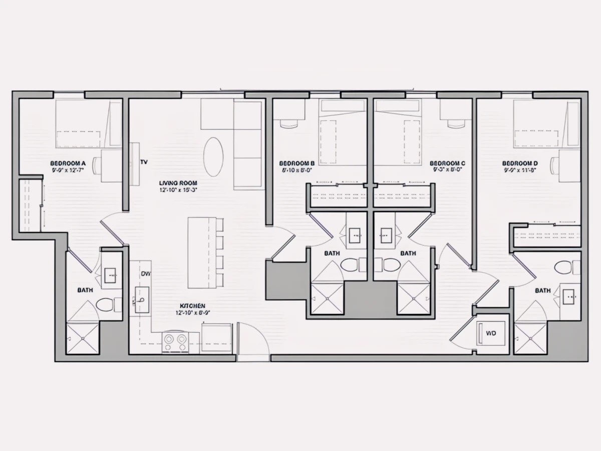 4 Bed 4 Bath Master