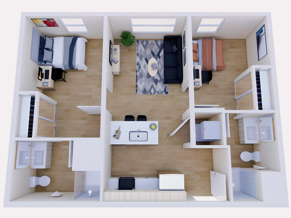 2 Rooms view 1
