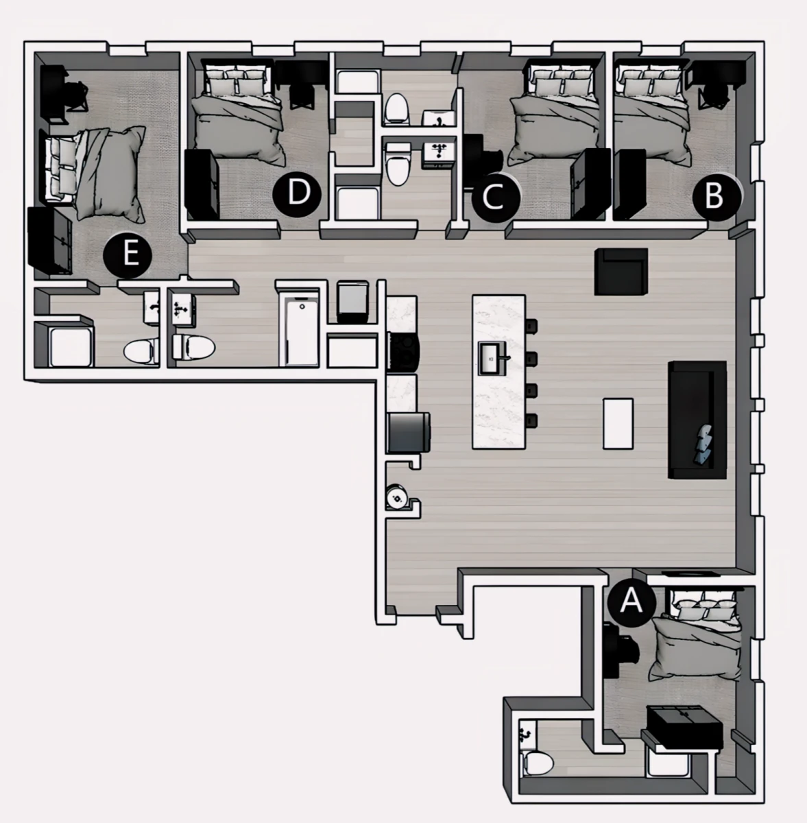 5 Rooms view 2
