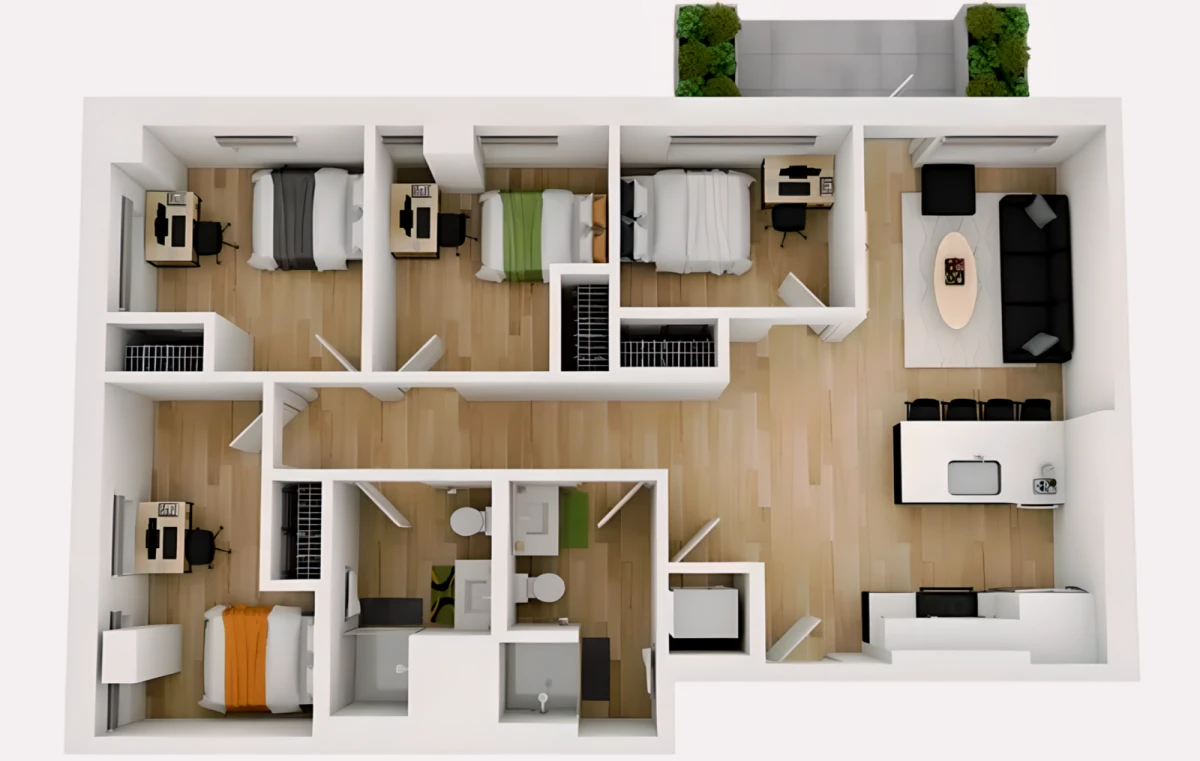 4 Rooms view 2