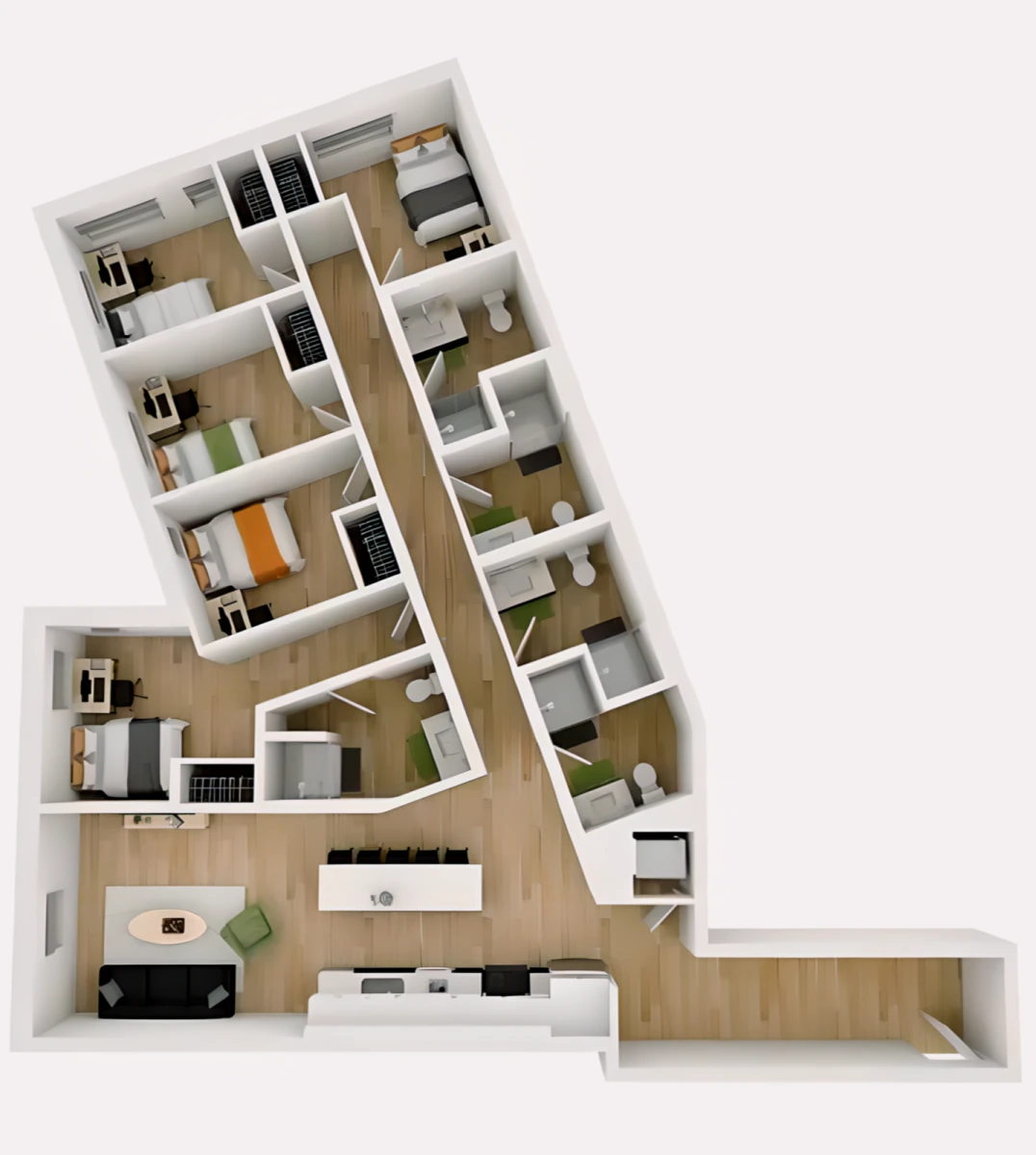 5 Rooms view 3