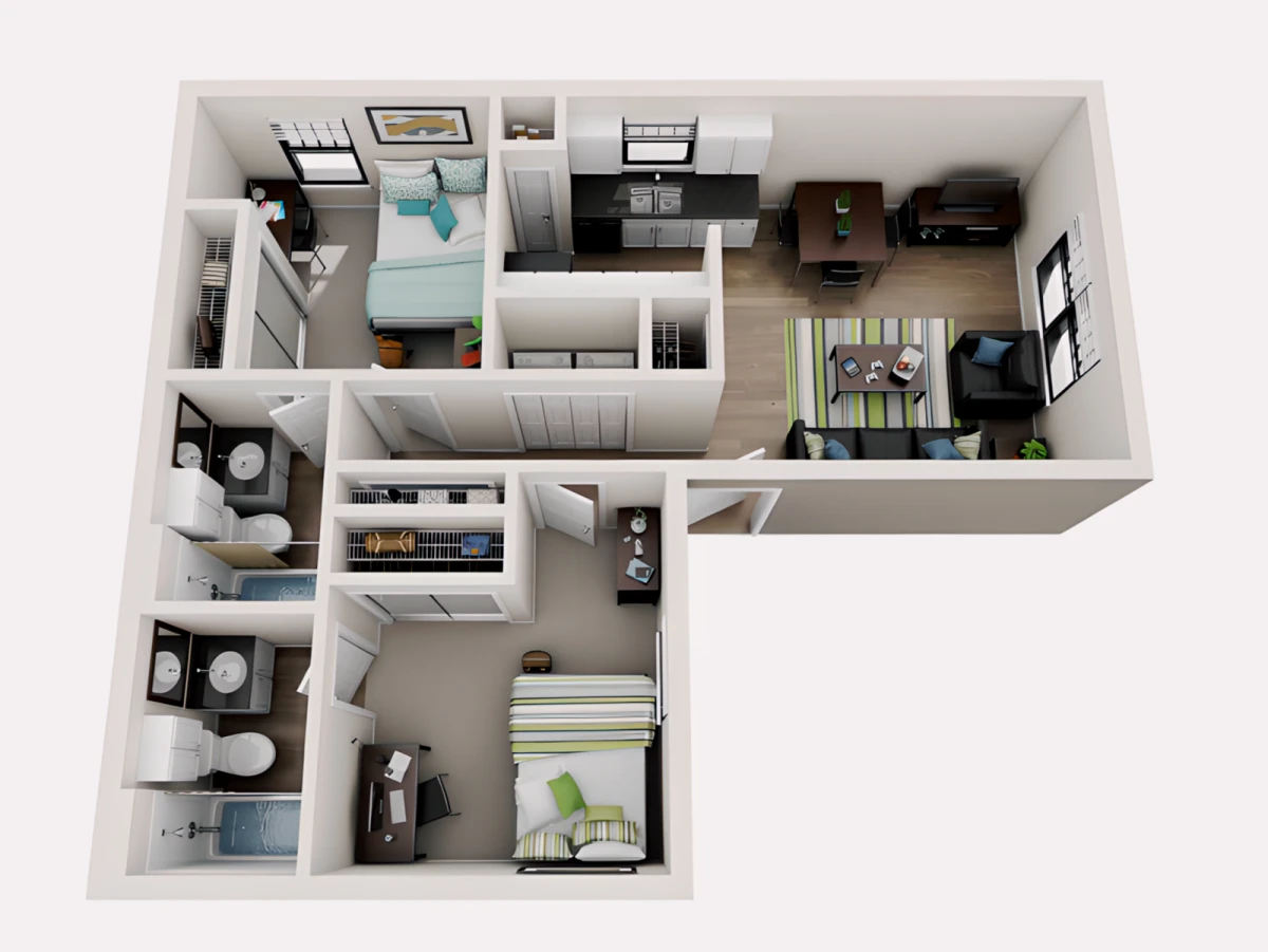 2 Rooms view 1