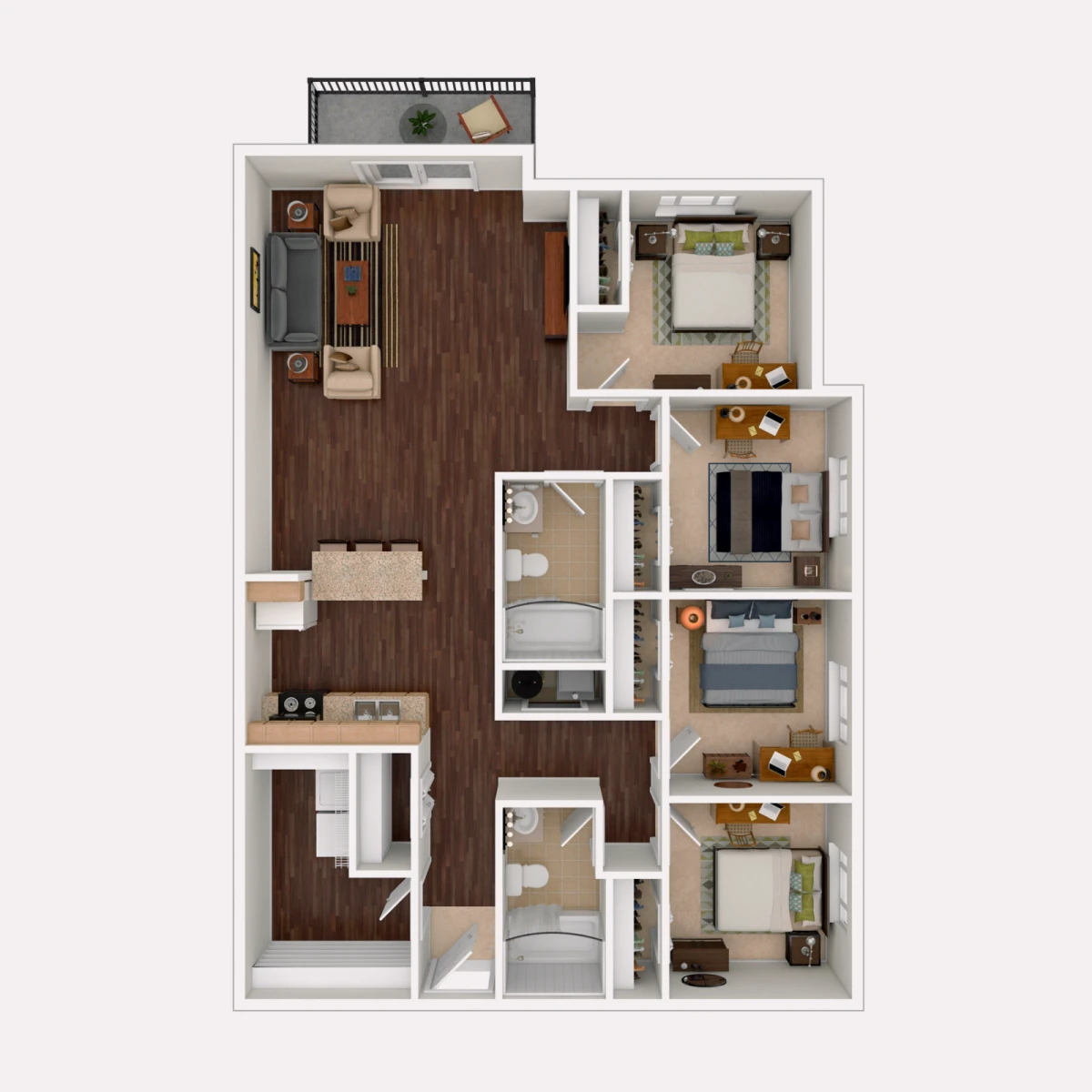 4 Rooms view 2