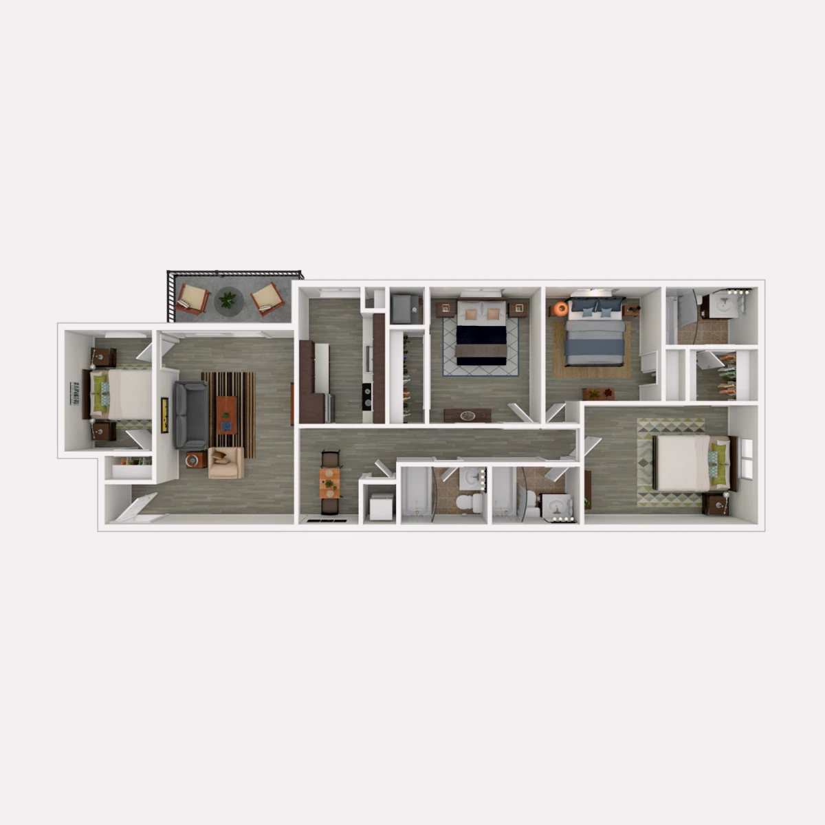4 Rooms view 3