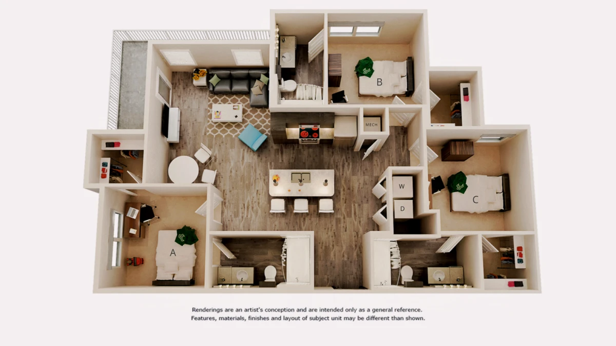 3 Rooms view 1