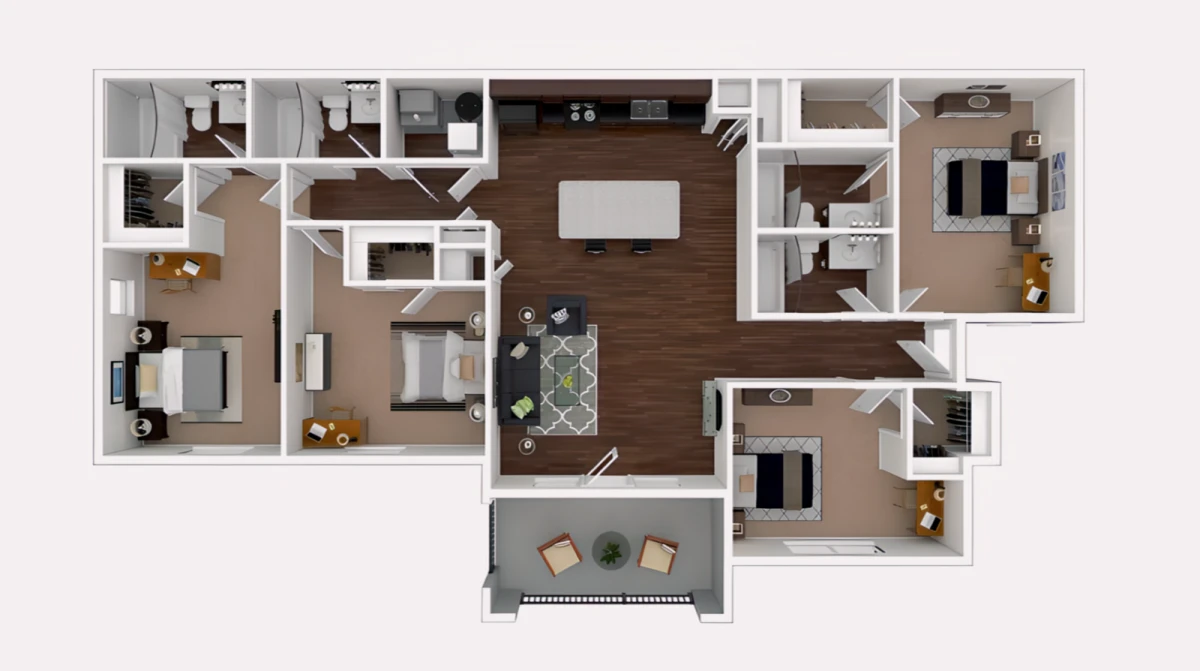4X4 Rooms view 1