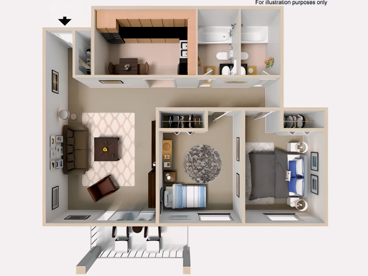 2 Rooms view 1