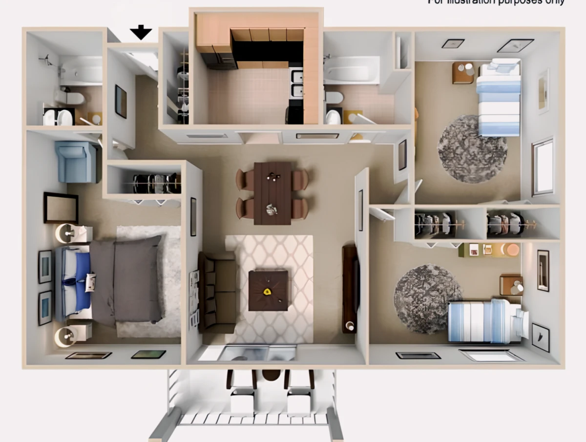 3 Rooms view 1