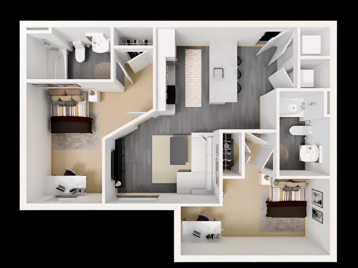 2 Rooms view 1
