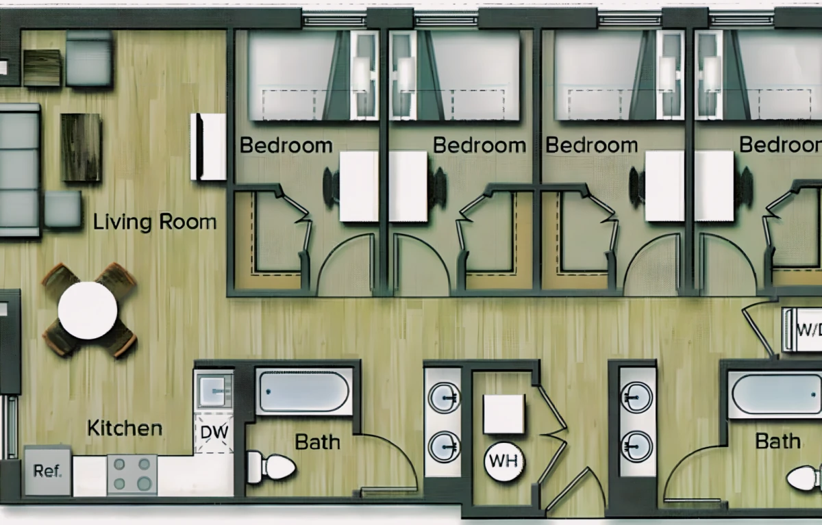 4 Rooms view 2