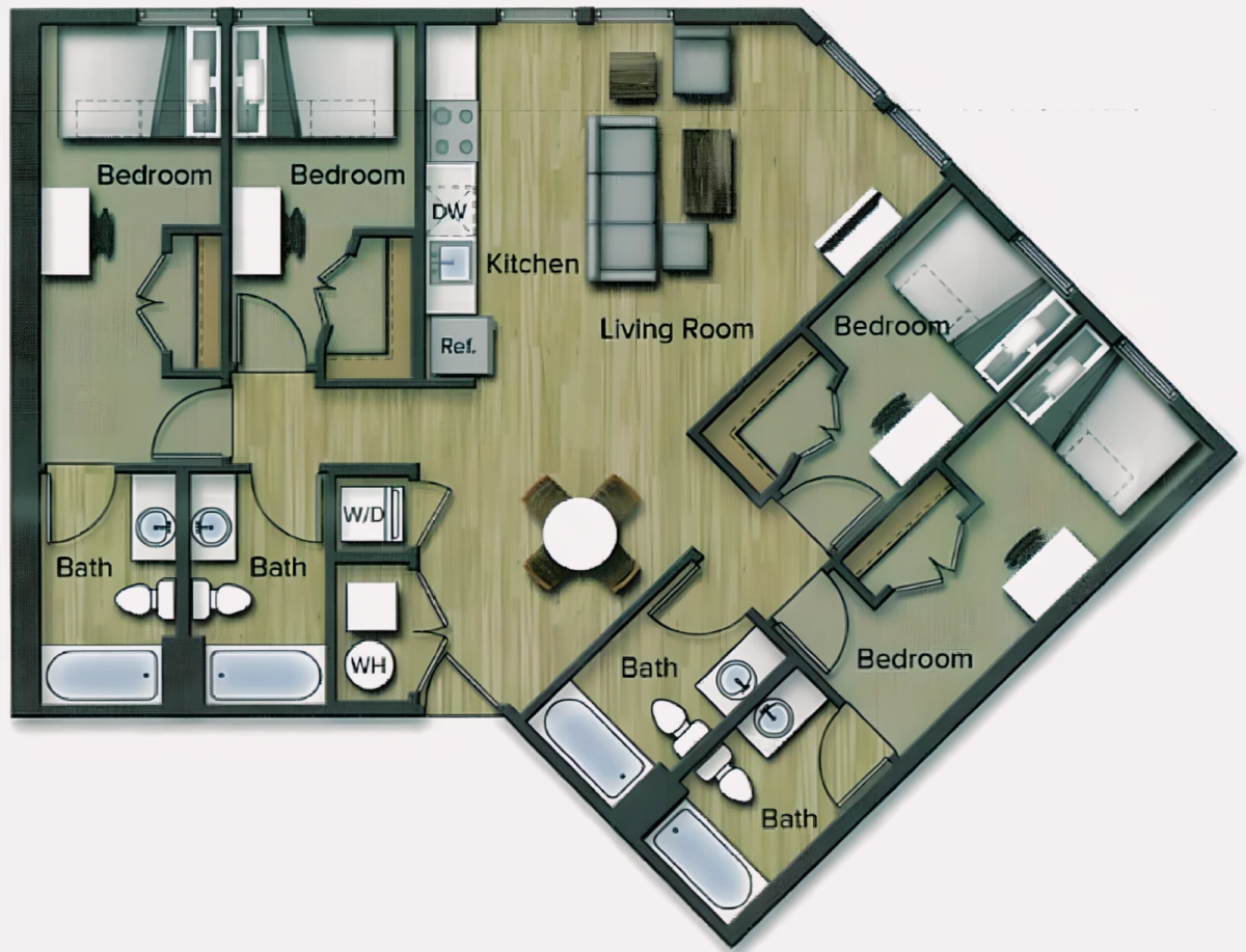 4 Rooms view 3