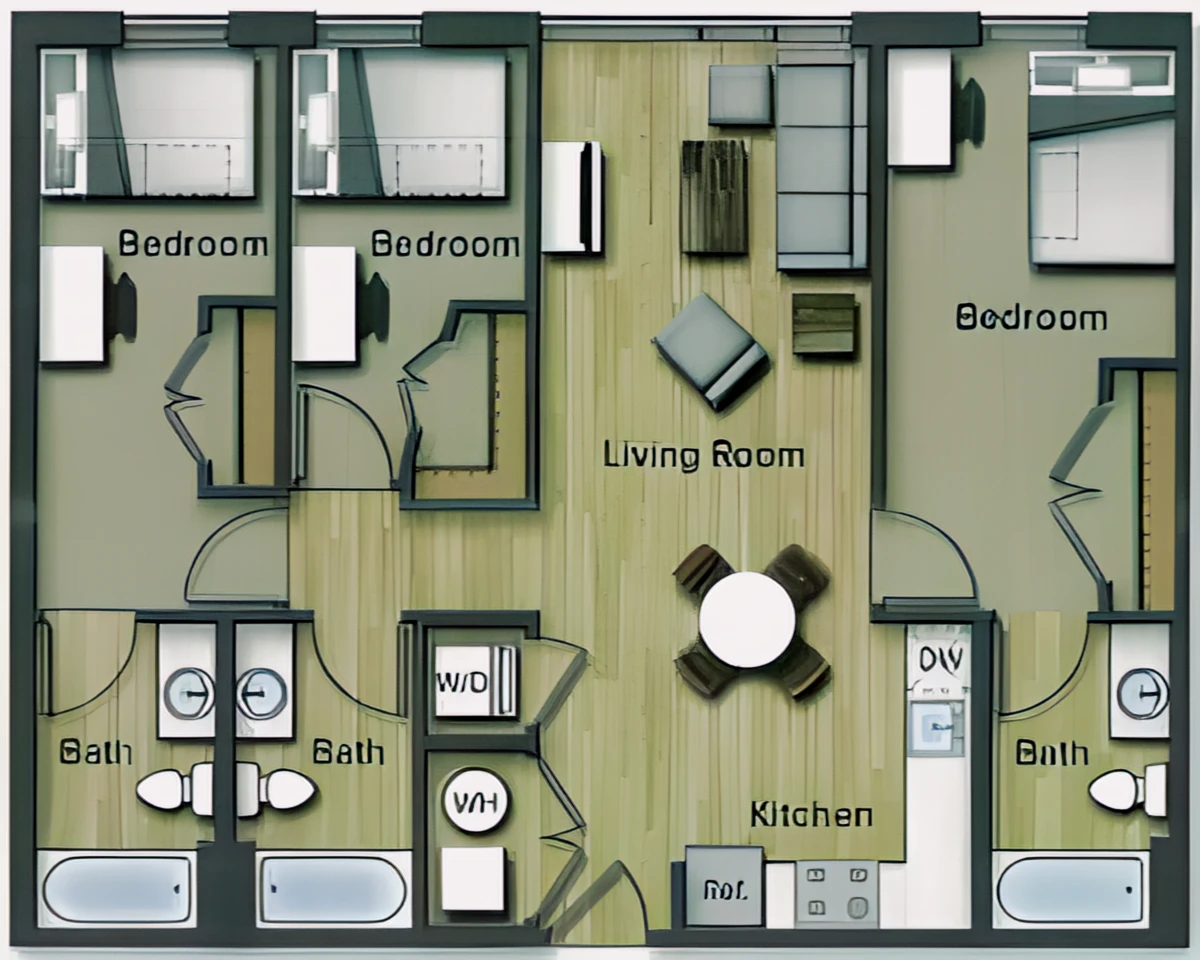 3 Rooms view 1