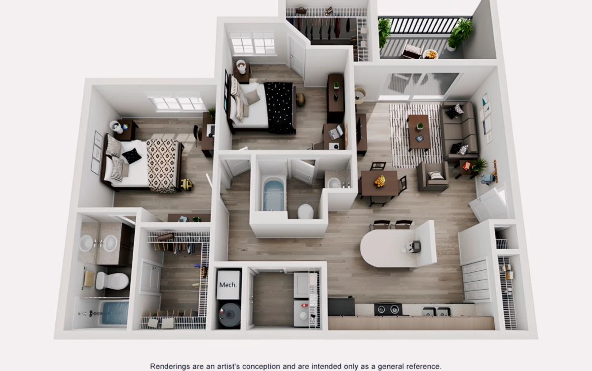 2 Rooms view 1