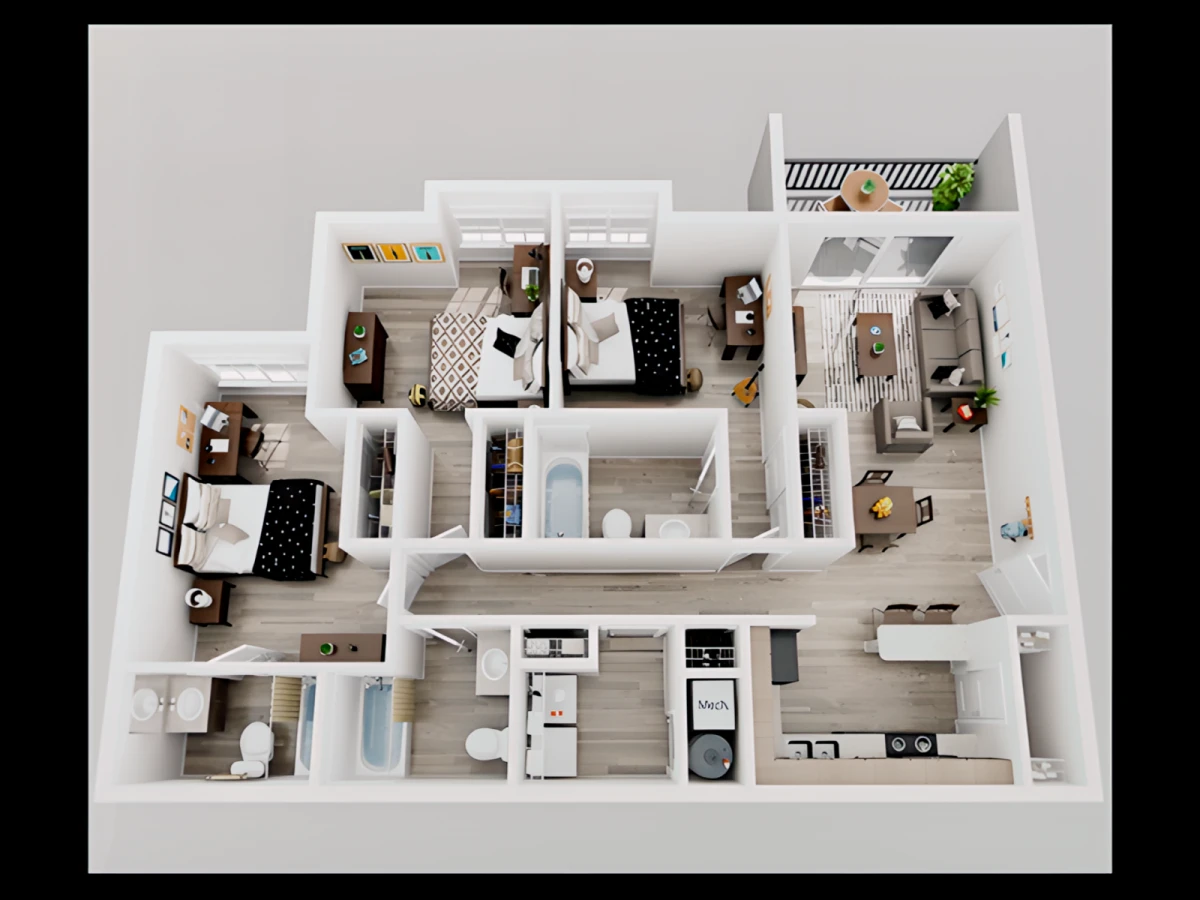3 Rooms view 1