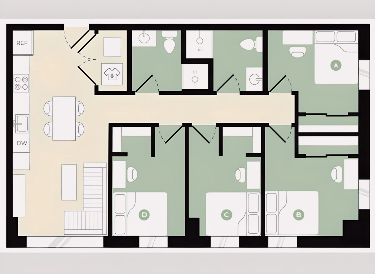 4 Bed 2 Bath A