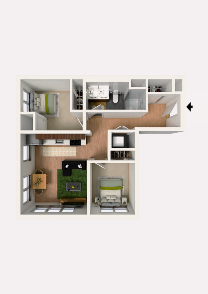 2 Rooms view 2