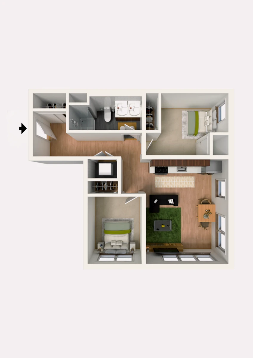 2 Rooms view 3