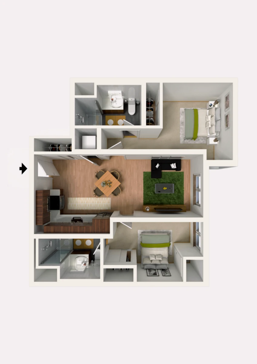 2 Rooms view 1