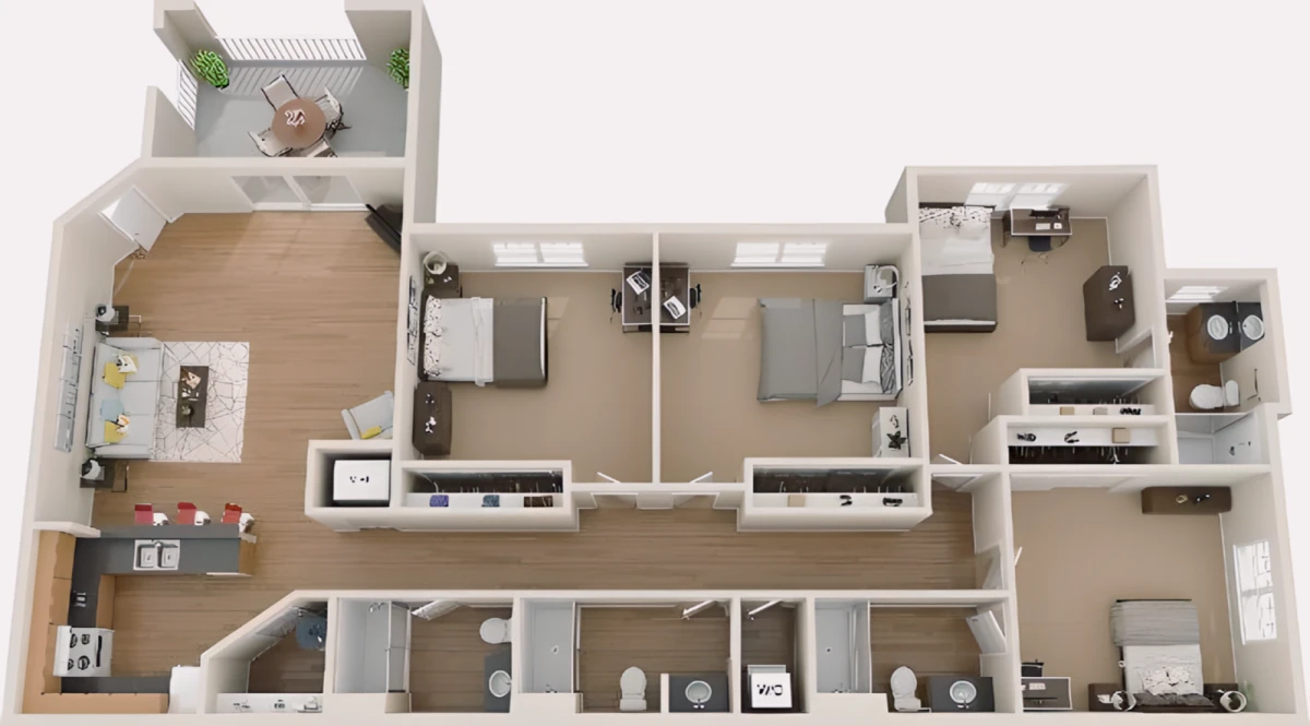 3 Rooms view 2