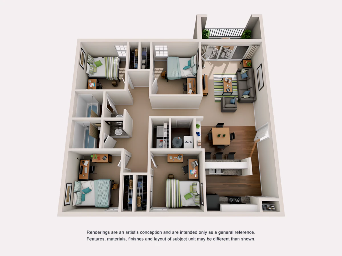 4 Rooms view 1