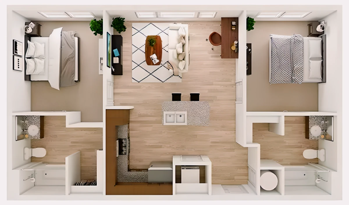 3 Rooms view 1