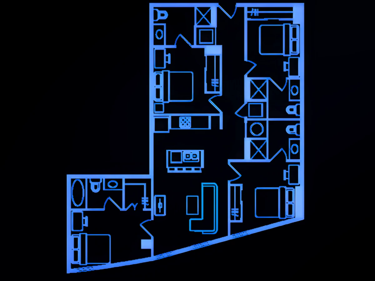4 Rooms view 2