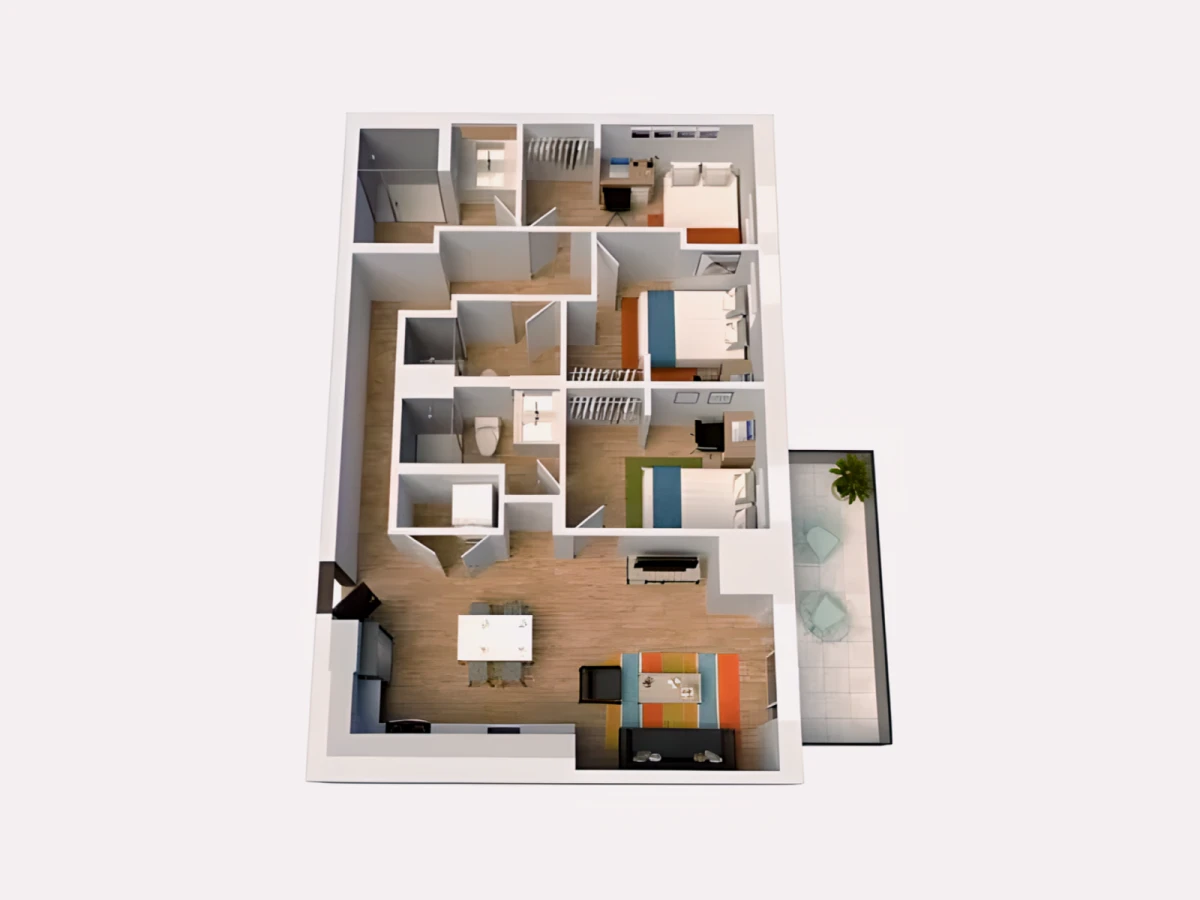 3 Rooms view 4