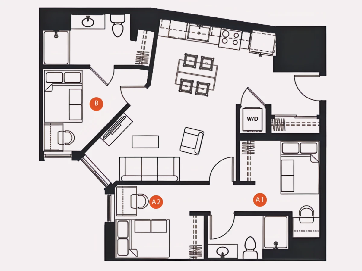 3 Rooms view 2