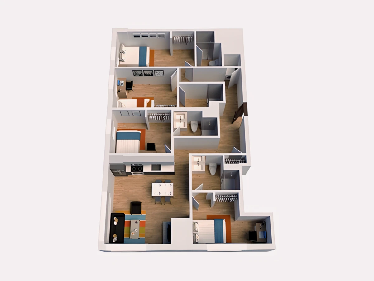 4 Rooms view 2