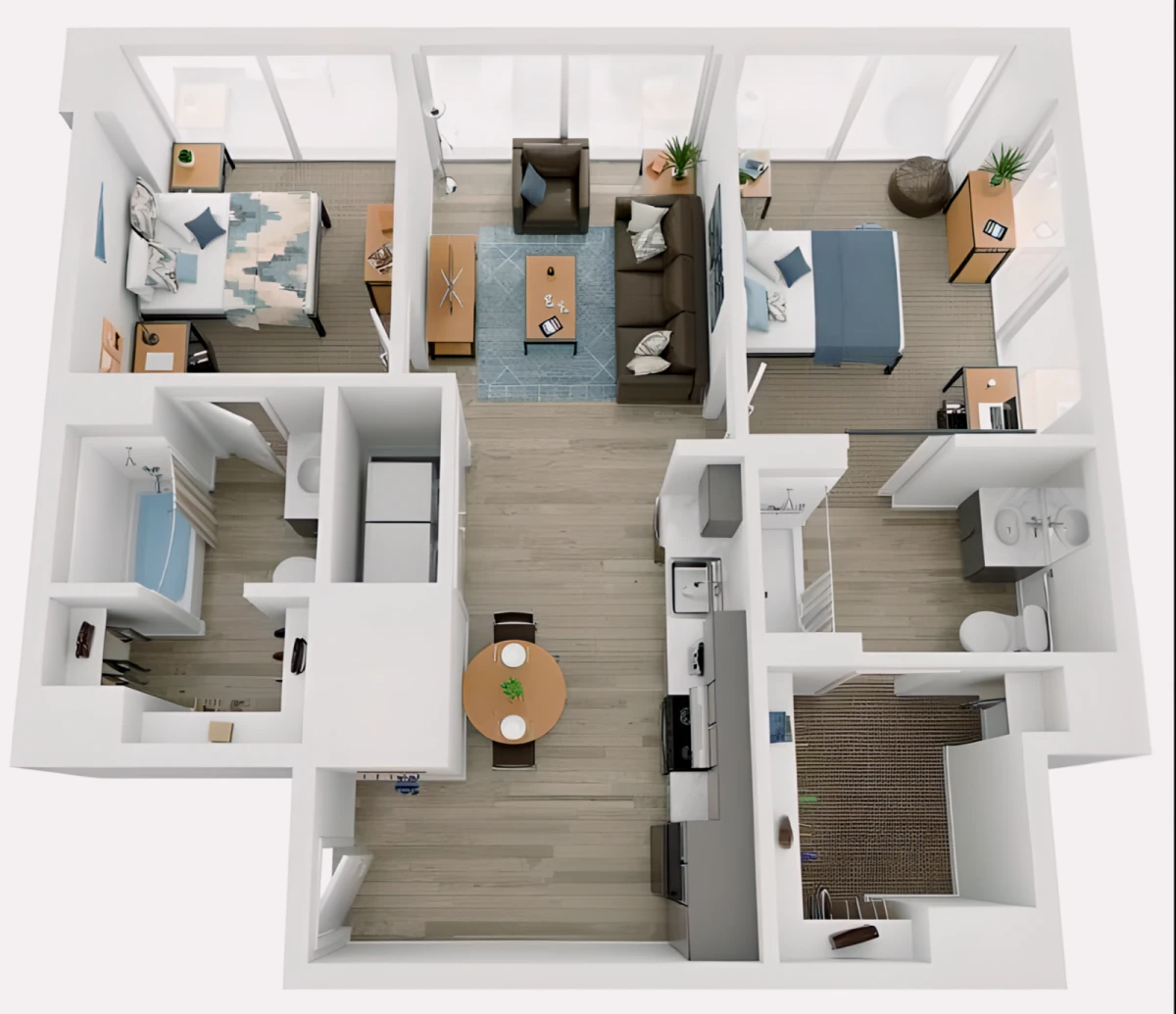 2 Rooms view 1