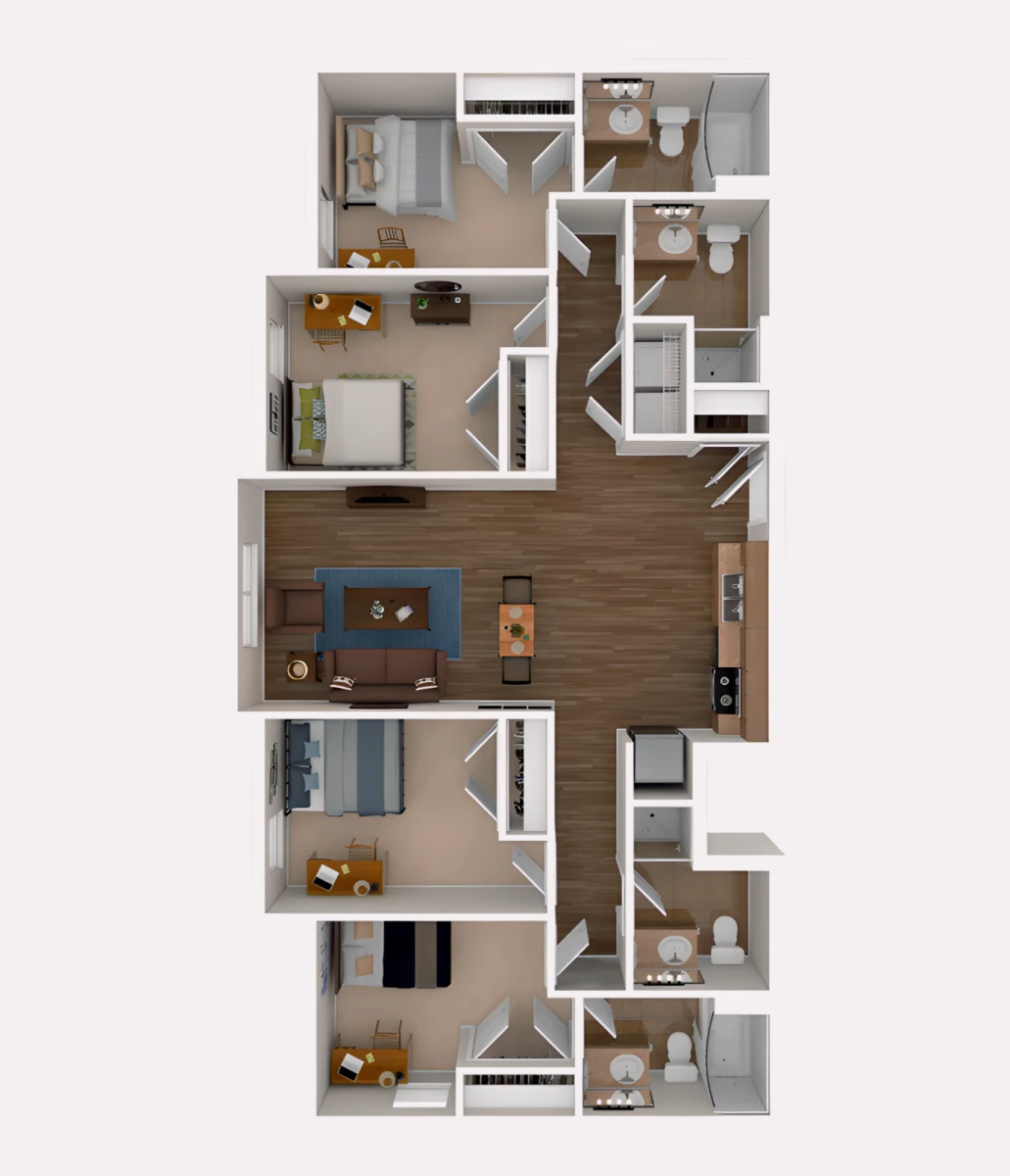 4 Rooms view 1
