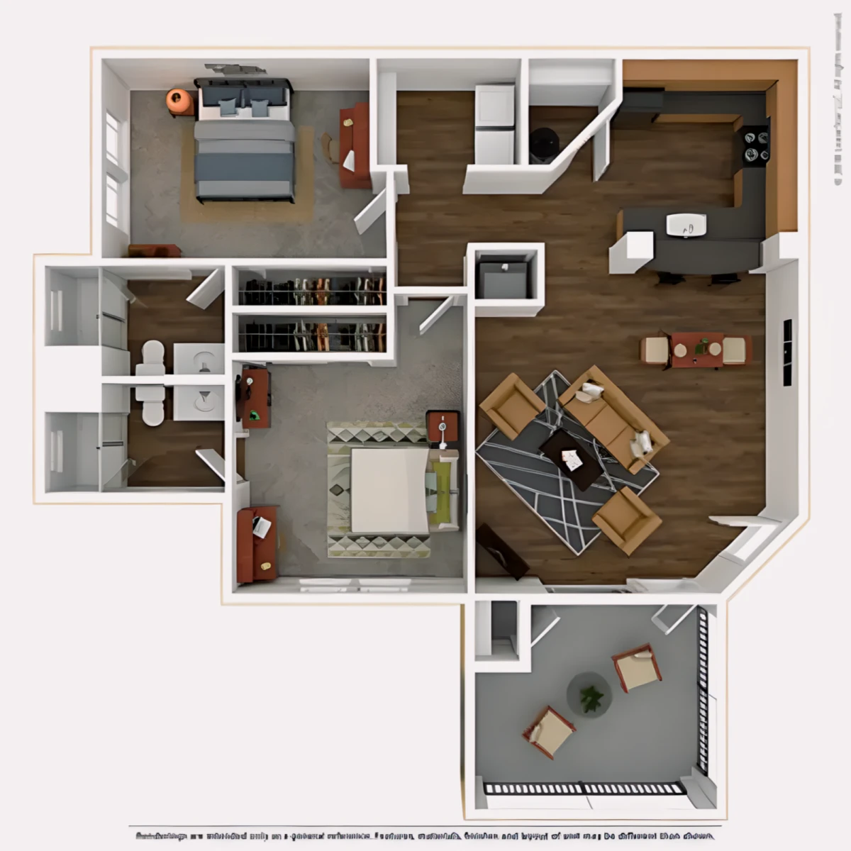 2BR/2BA Rooms view 1