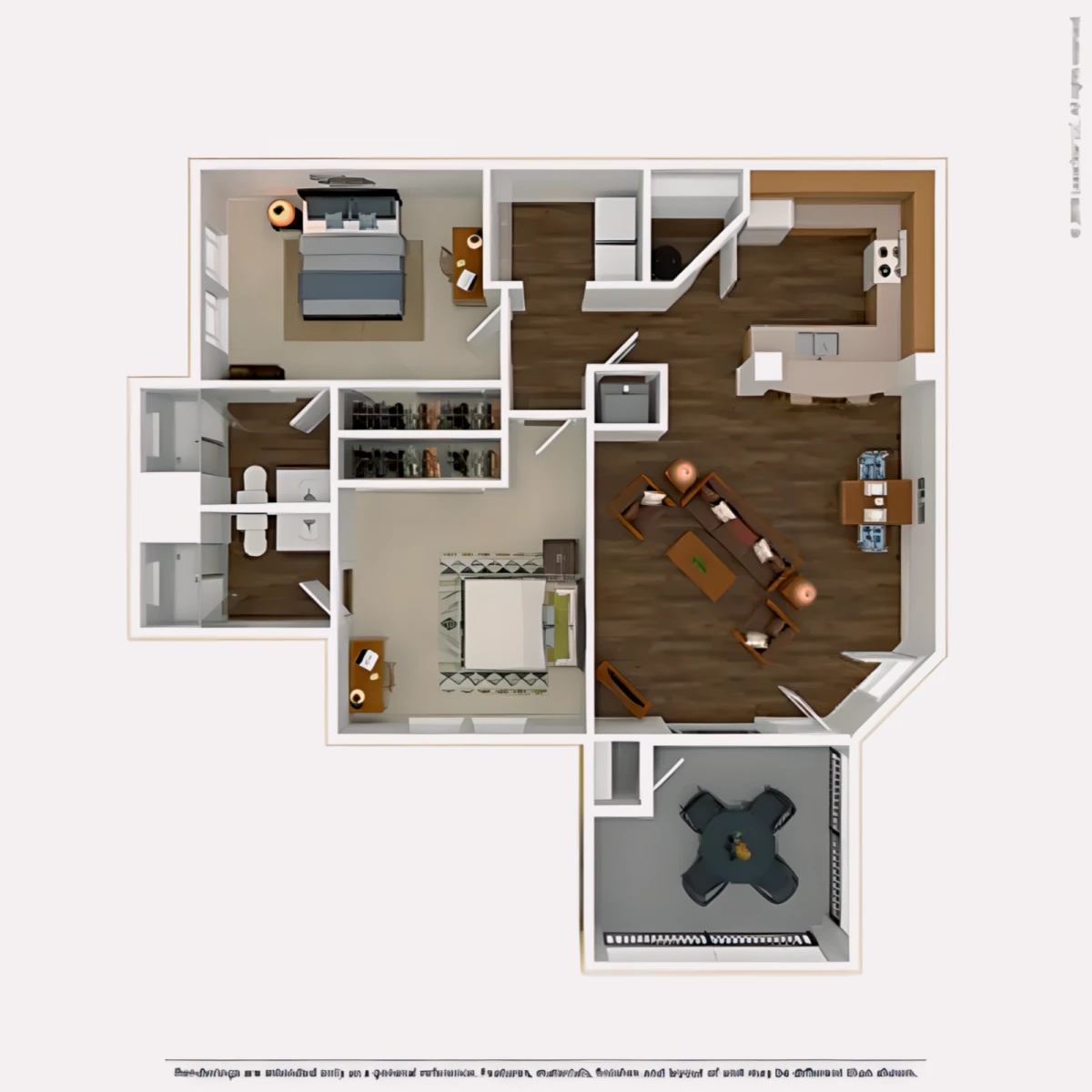 2BR/2BA Rooms view 3