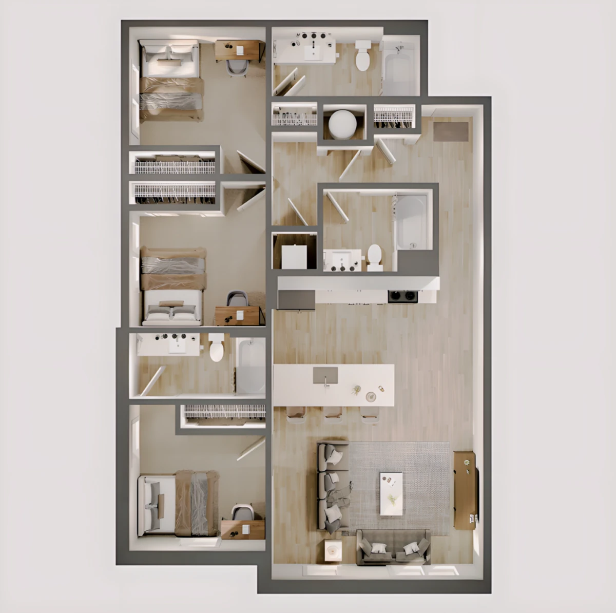 3 Rooms view 1