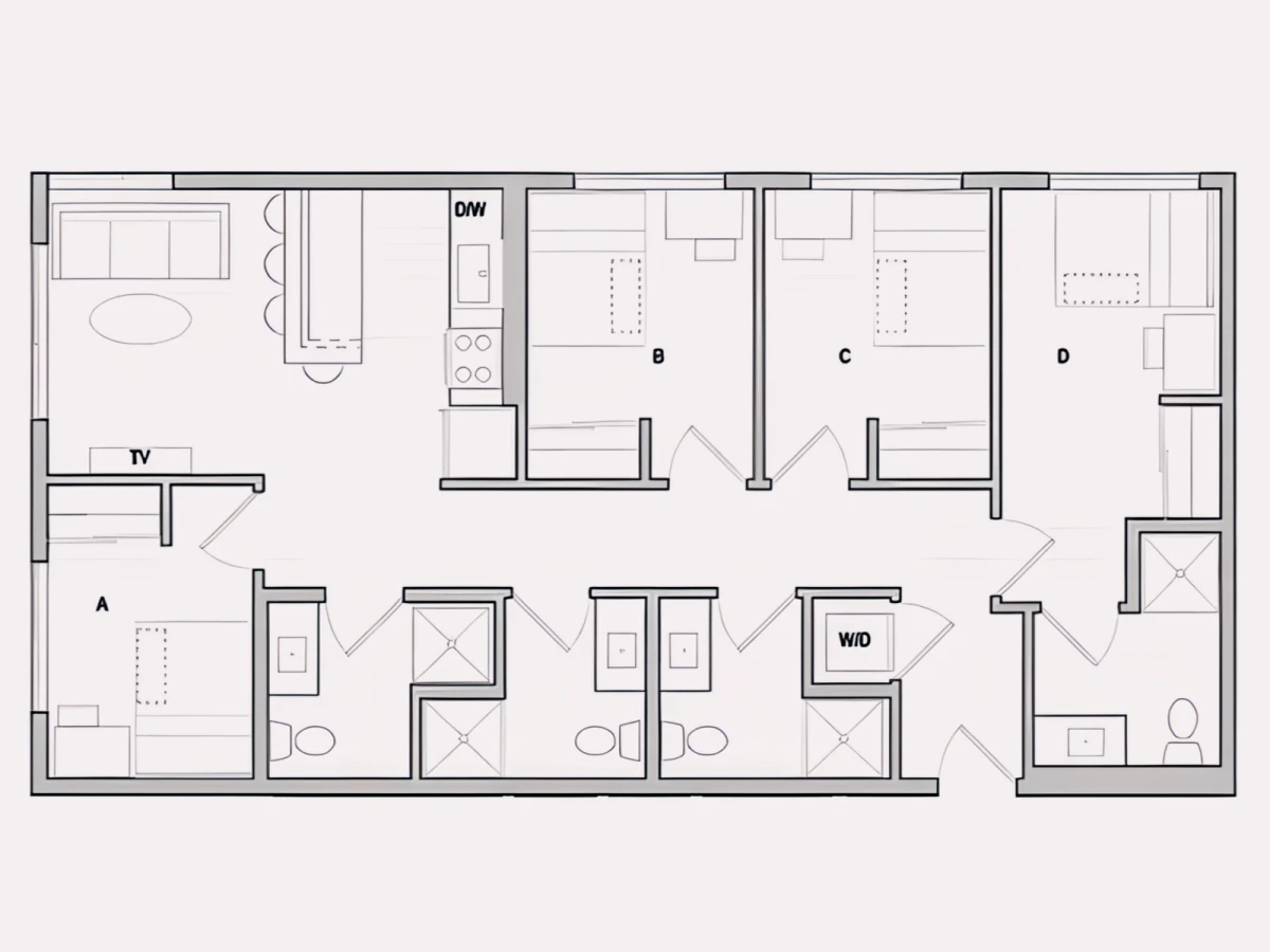 4x4 Rooms view 1