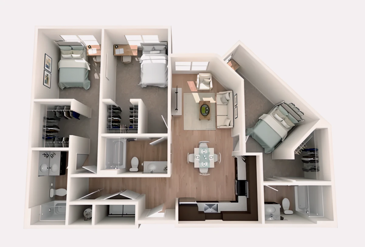 3 Rooms view 1